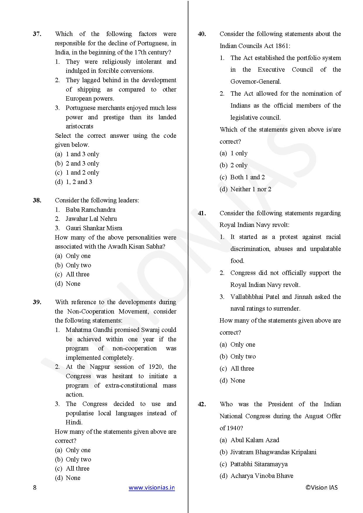 Vision IAS PT Test Series 2025 – Test 6 (4706) [B/W PRINTOUT ...