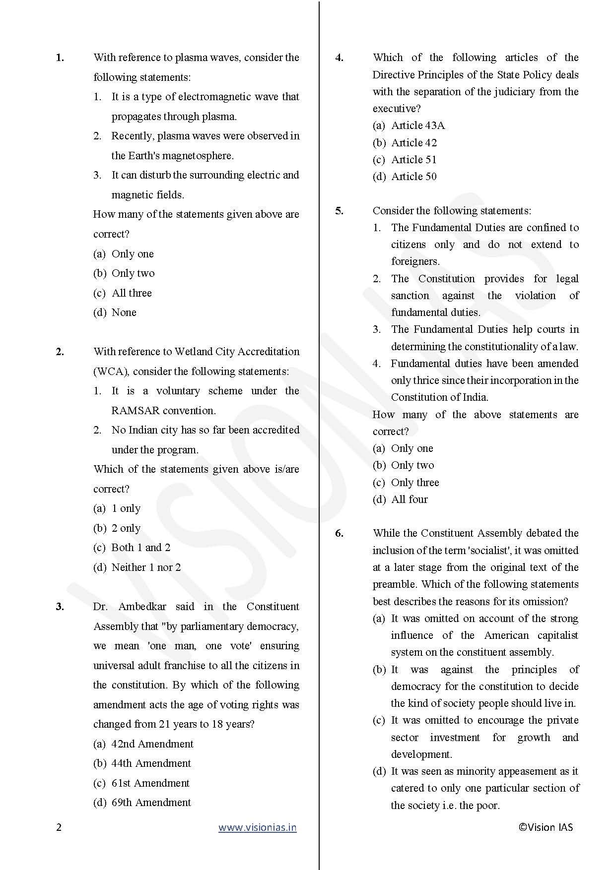 Vision IAS PT Test Series 2025 – Test 9 (4709) [B/W PRINTOUT ...