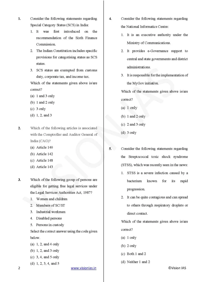 Vision IAS PT Test Series 2025 – Test 11 (4711) [B/W PRINTOUT ...