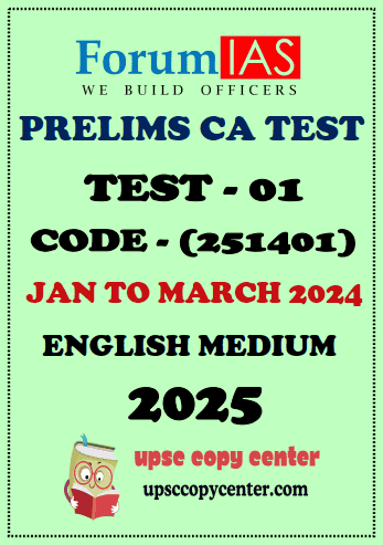 Forum IAS CA Prelims Test 01 [251401] Questions With Solutions English Medium 2025