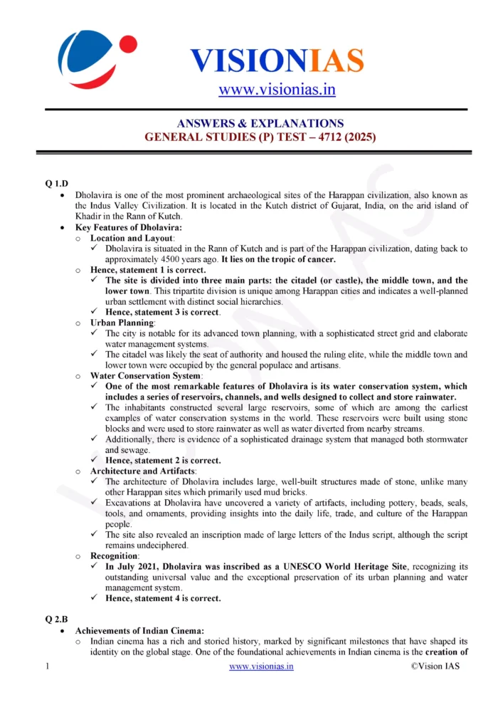 Vision IAS PT Test Series 2025 – Test 12 (4712) [B/W PRINTOUT ...