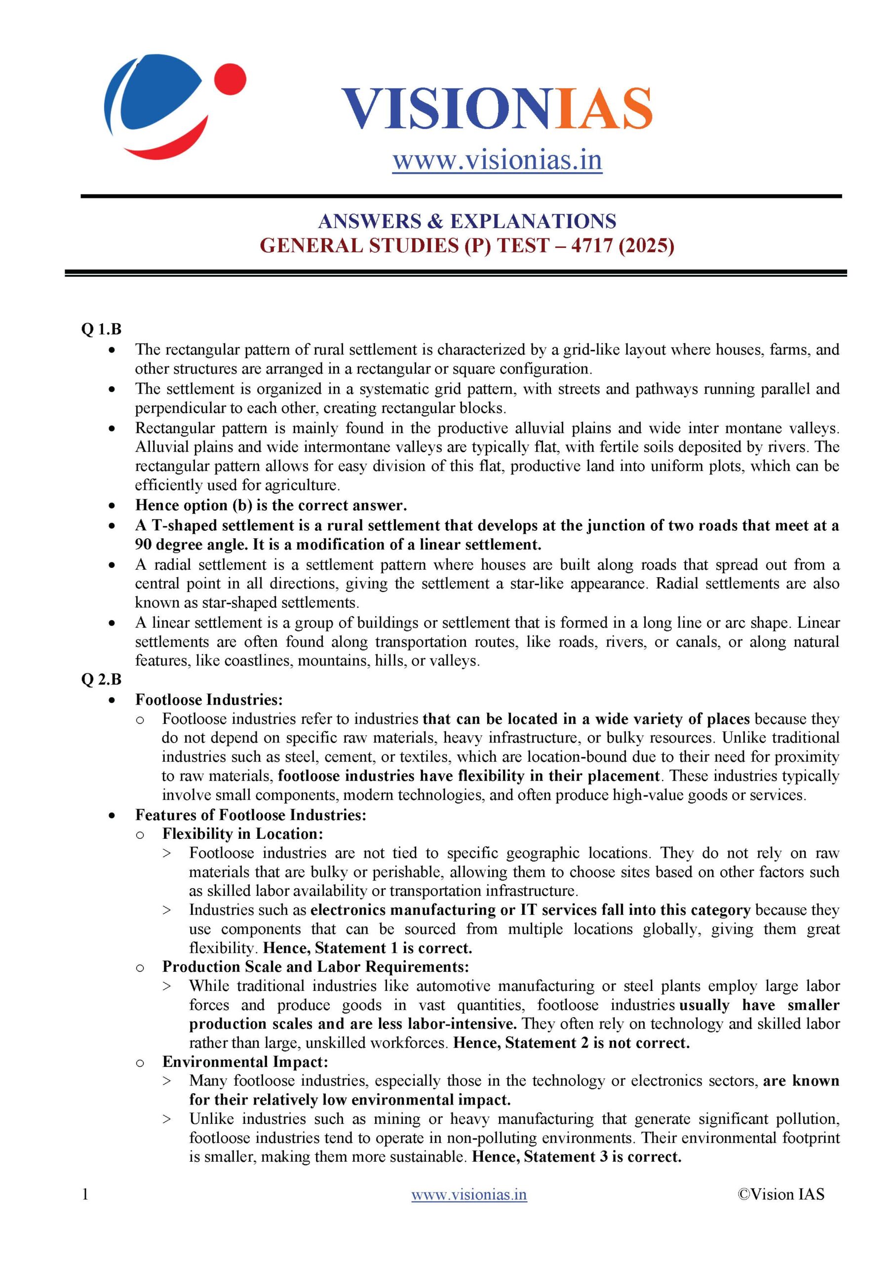 Vision IAS PT Test Series 2025 – Test 17 (4717) [B/W PRINTOUT ...