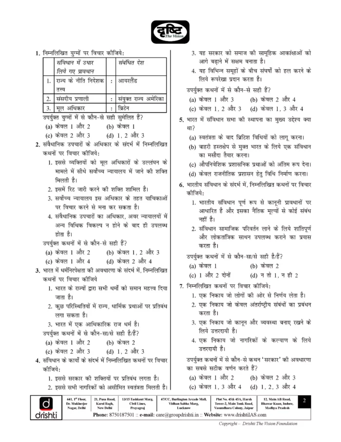 (Set) Drishti IAS PT Test Series 2025 – Test 1 (2501) to 5 (2505 ...