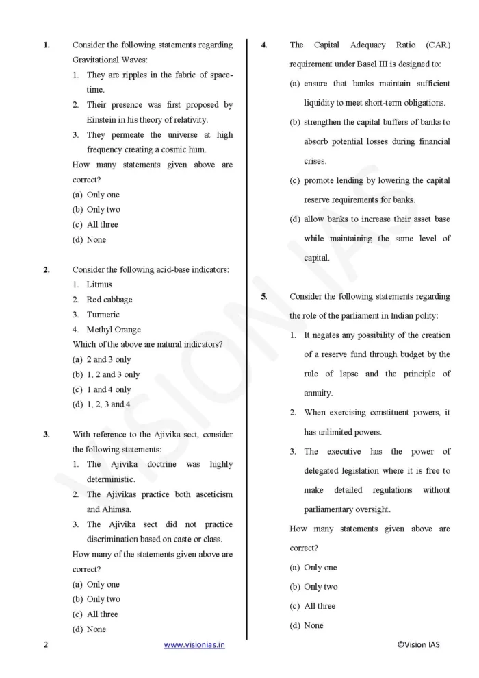 Vision IAS PT Test Series 2025 – Test 24 (4724) [B/W PRINTOUT ...