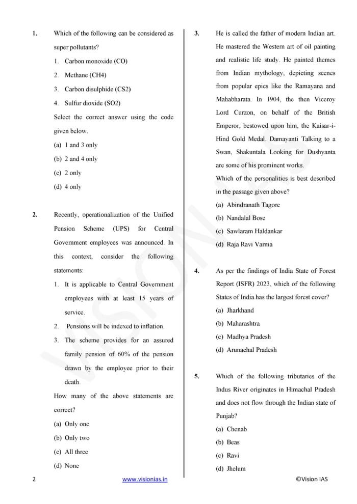 Vision IAS PT Test Series 2025 – Test 28 (4728) [B/W PRINTOUT ...