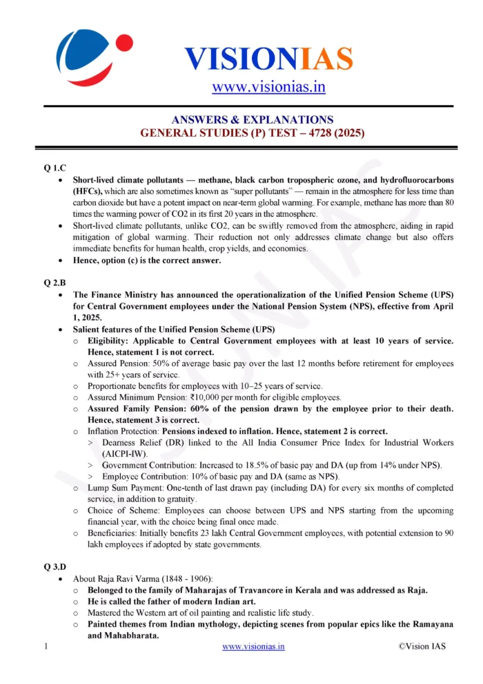 Vision IAS PT Test Series 2025 – Test 28 (4728) [B/W PRINTOUT ...