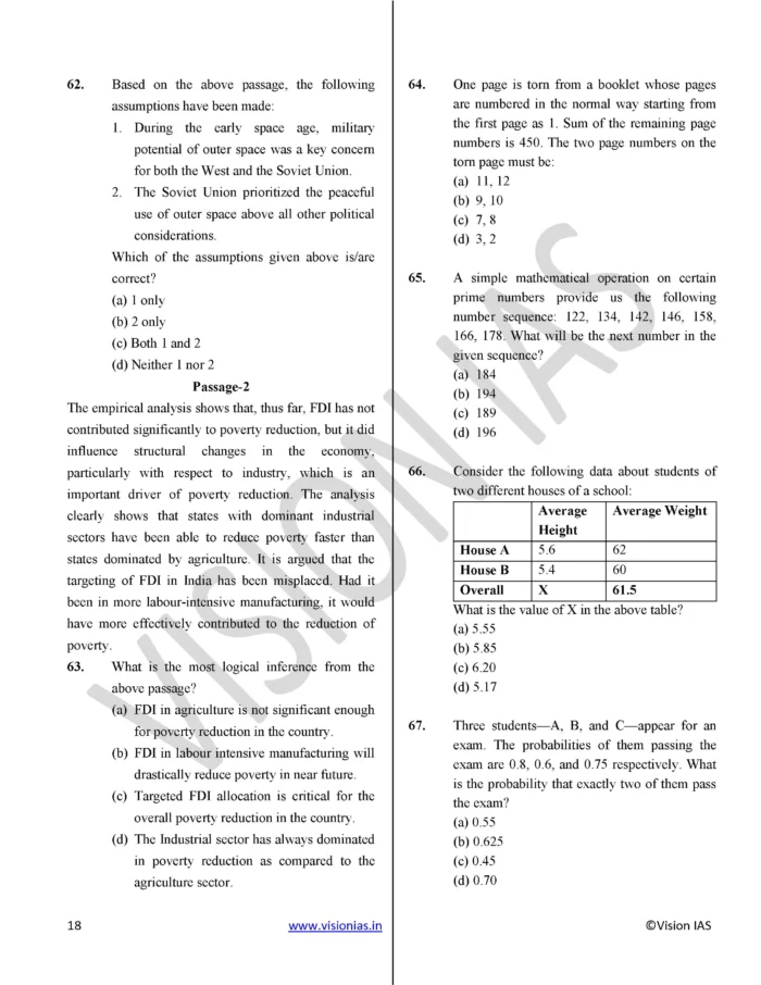 (Set) Vision IAS PT CSAT Test Series 2025 – Test 1 (4736) to 25 (5338 ...