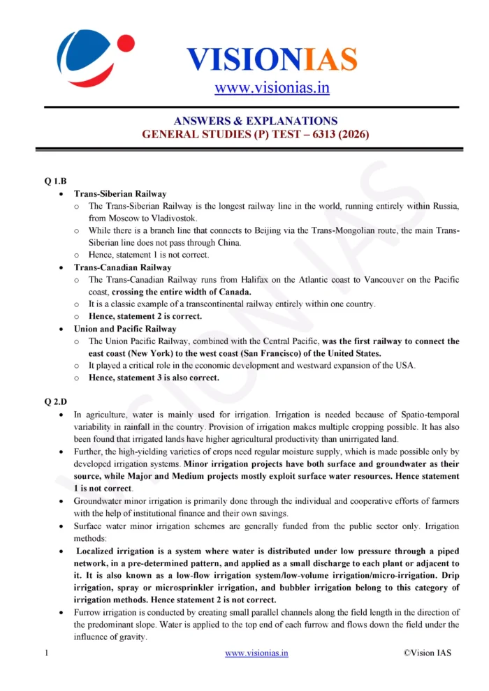 (Set) Vision IAS PT Test Series 2026 – Test 1 (6310) To Test 5 (6315 ...
