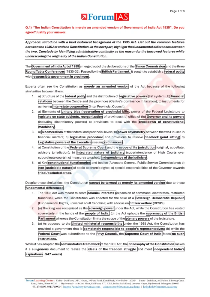 FORUM IAS MAINS TEST SERIES 2026 TEST 1 TO 10 {COHORT 6} ENGLISH MEDIUM ...