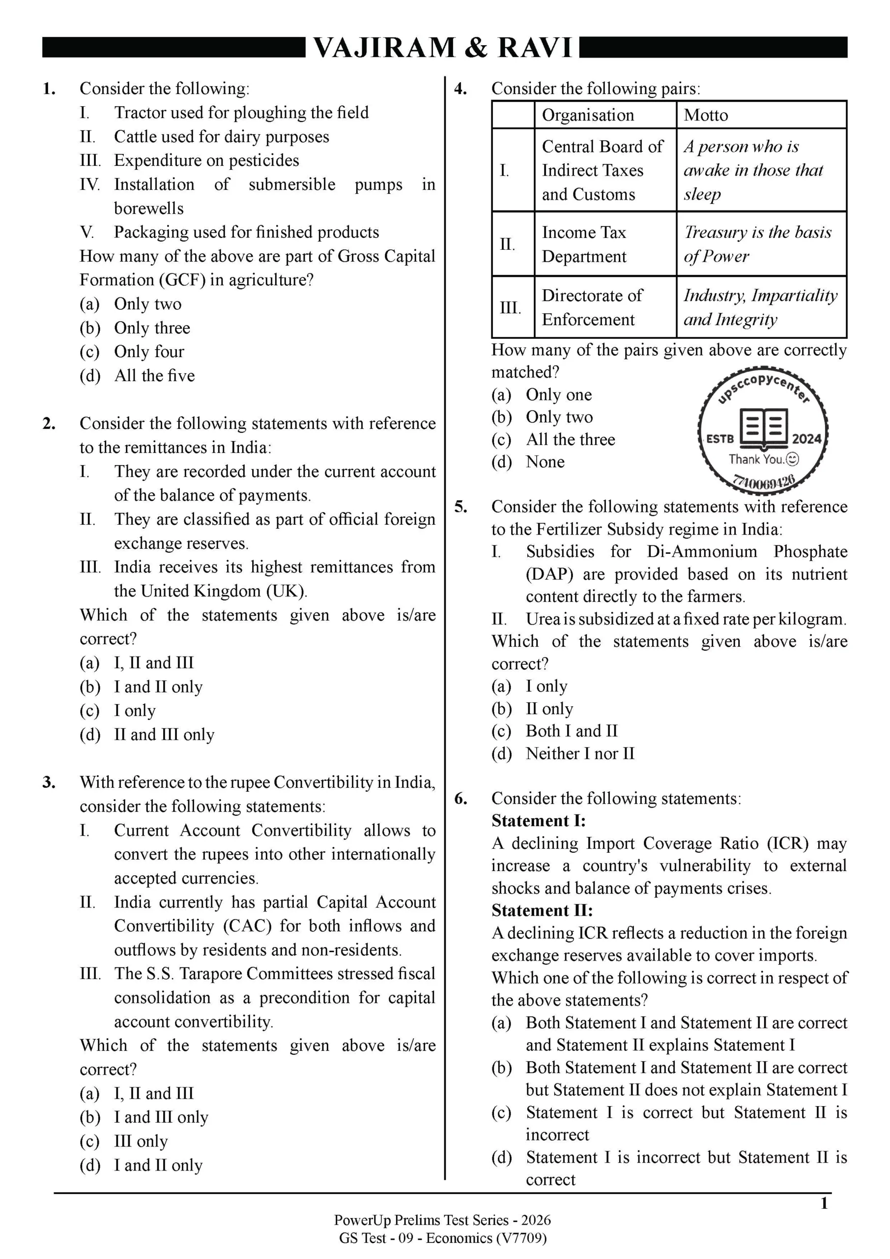 Vajiram & Ravi Prelims 2026 Test 6 (V7706) To Test 10 (V7710) – English Medium - Image 6