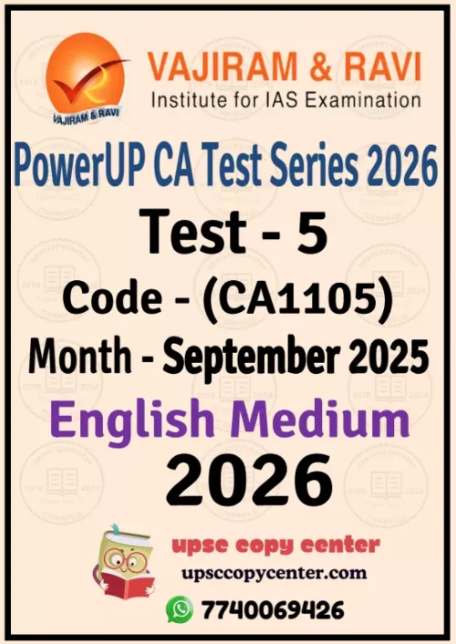 Vajiram & Ravi Current Affairs Prelims 2026 Test 5 (CA1105) – English Medium