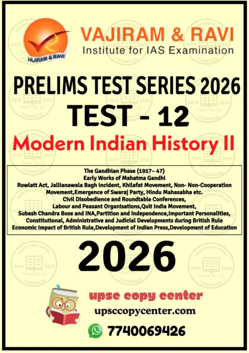 Vajiram & Ravi Prelims 2026 Test 12 (V7712) – English Medium