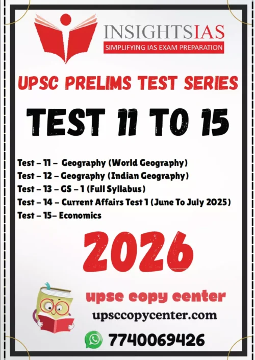 Insight IAS Prelims 2026 Test 11 To 15 – ENG MEDIUM