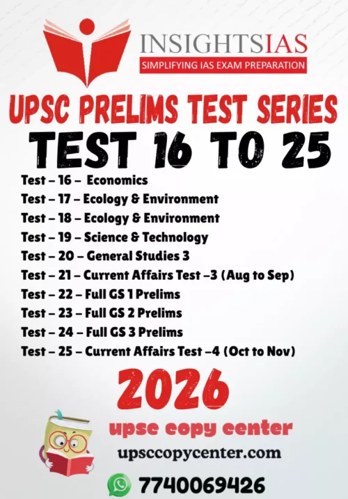 Insight IAS Prelims 2026 Test 16 To 25 – ENG MEDIUM