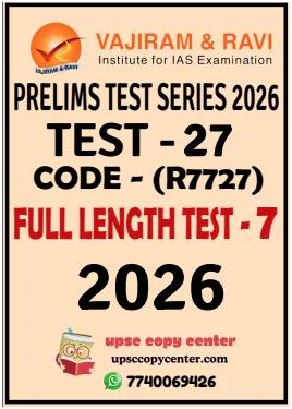 Vajiram & Ravi Prelims 2026 Test 27 (V7727) – English Medium