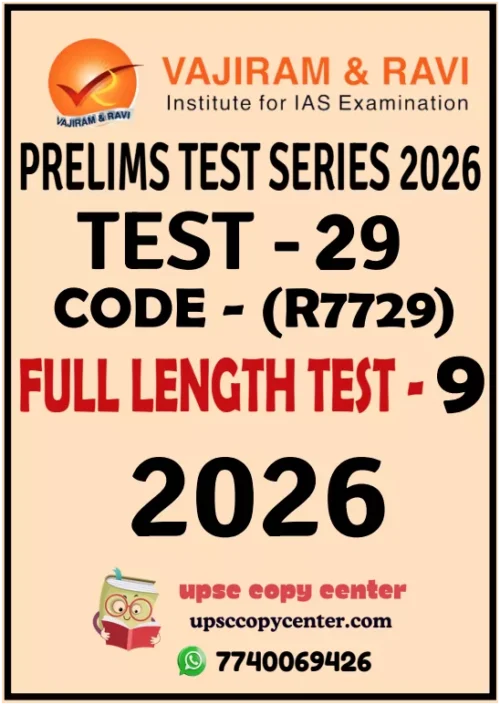 Vajiram & Ravi Prelims 2026 Test 29 (V7729) – English Medium